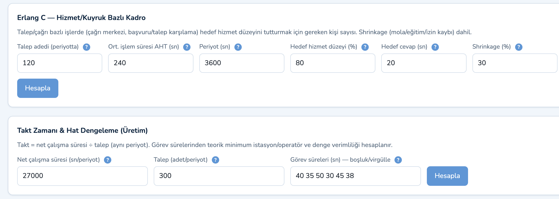 normmetre — Besetzung berechnen